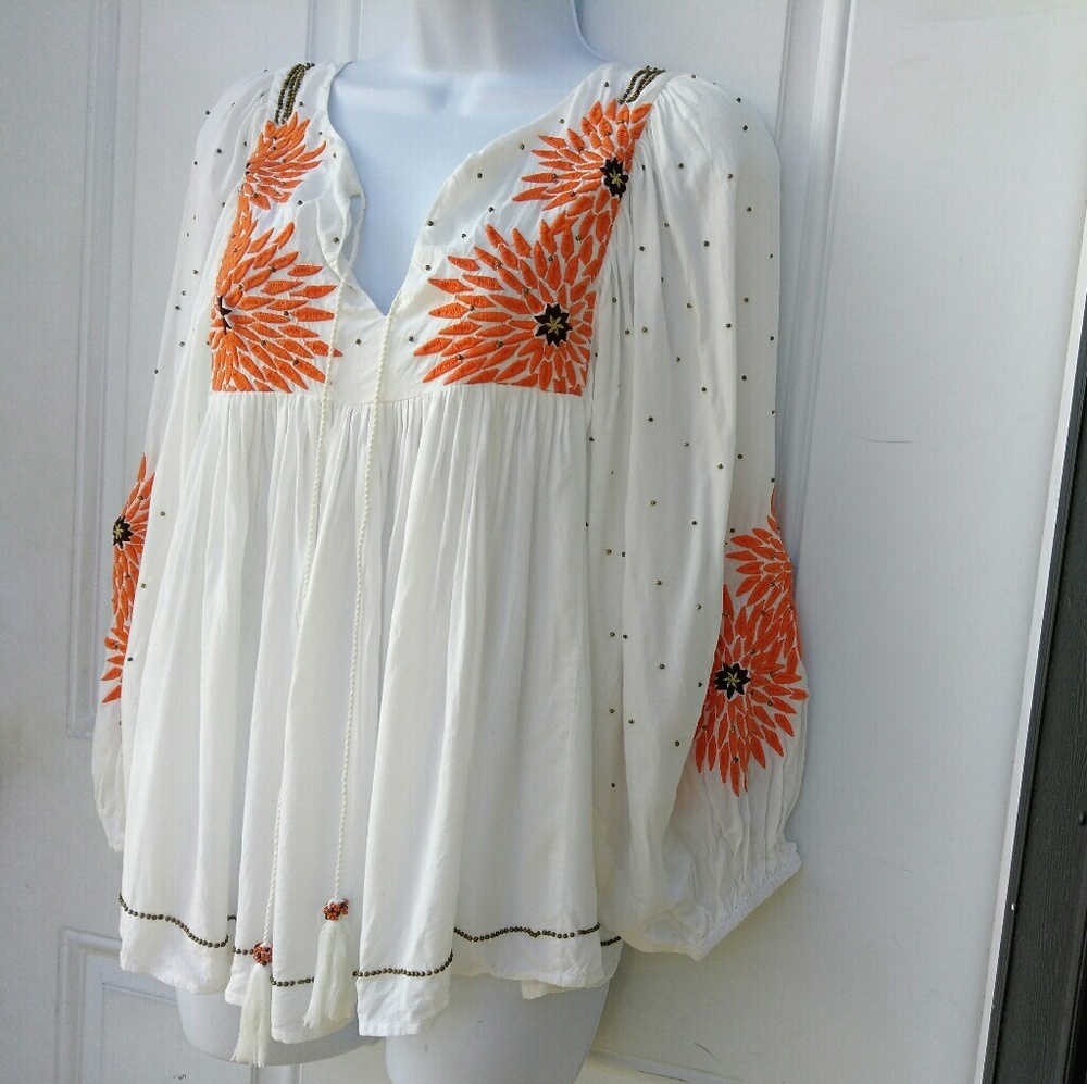🚫Sold🚫Anthropologie Floreat Austral Peasant Top - Picture 4 of 7